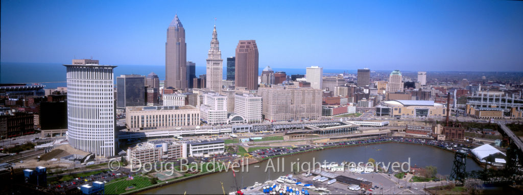 Aerial of downtown Cleveland