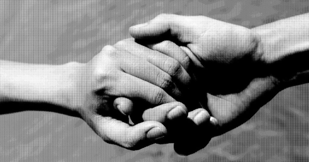 Hands outstretched receiving and offering help and assistance in time of need.