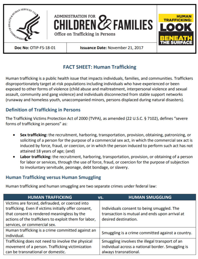 Human Trafficking vs Human smuggling