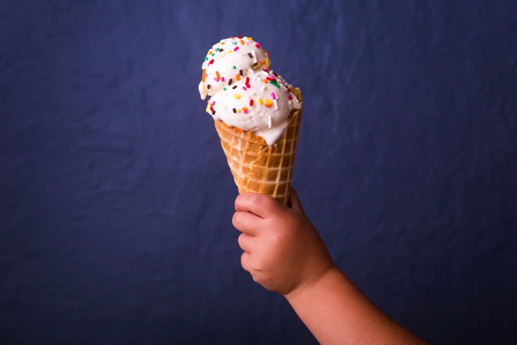 Ice cream cones could be used to entice a child.